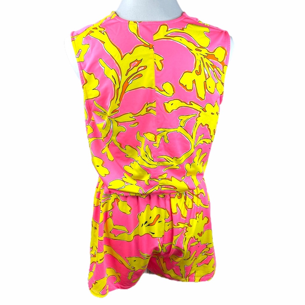 JB by Julie Brown Floral Romper Pink Yellow Medium - Picture 2 of 10